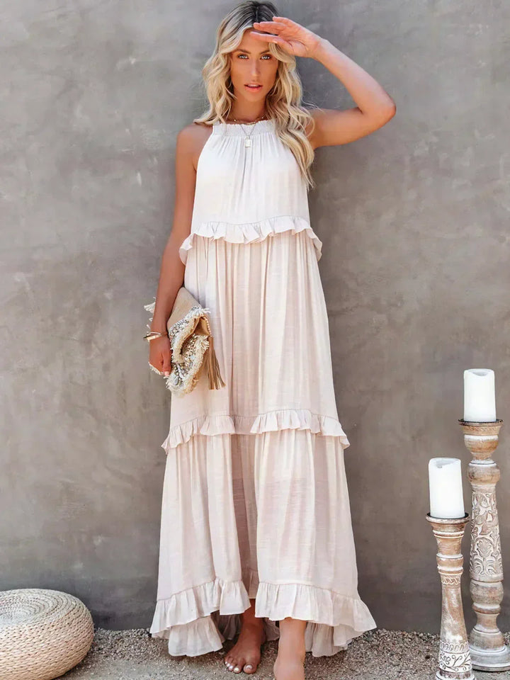 Robyn - Halter Ruffle Maxi Dress