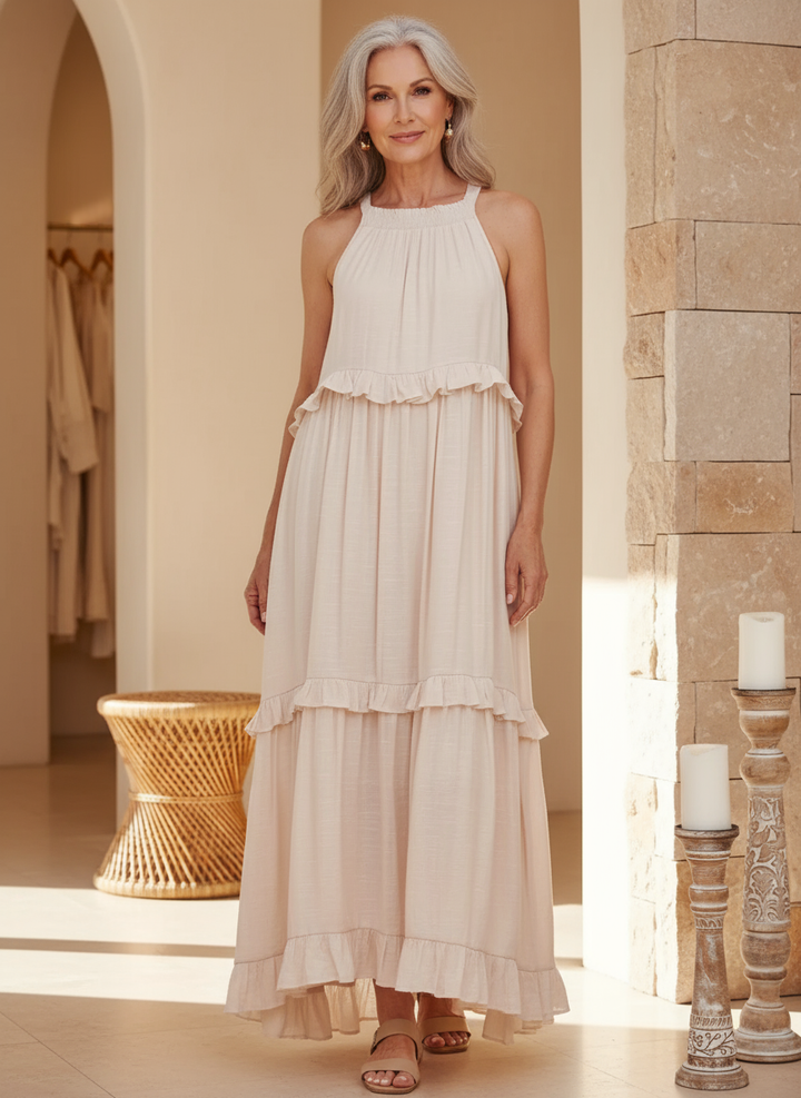 Robyn - Halter Ruffle Maxi Dress