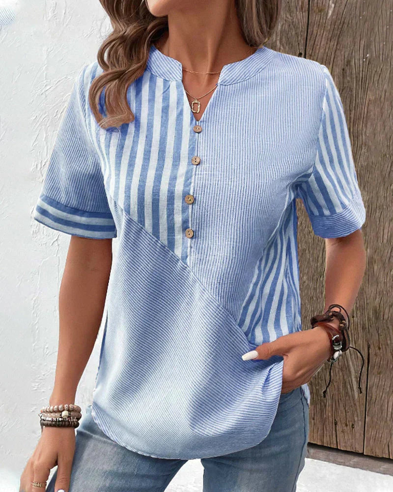 Talia - Elegant Striped Blouse